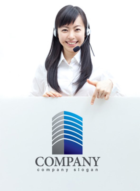 画像3: ビル・線・グラデーション・ロゴ・マークデザイン664 (3)