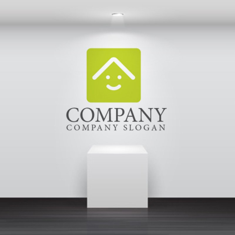 画像2: 家・笑顔・四角・屋根・ロゴ・マークデザイン675 (2)