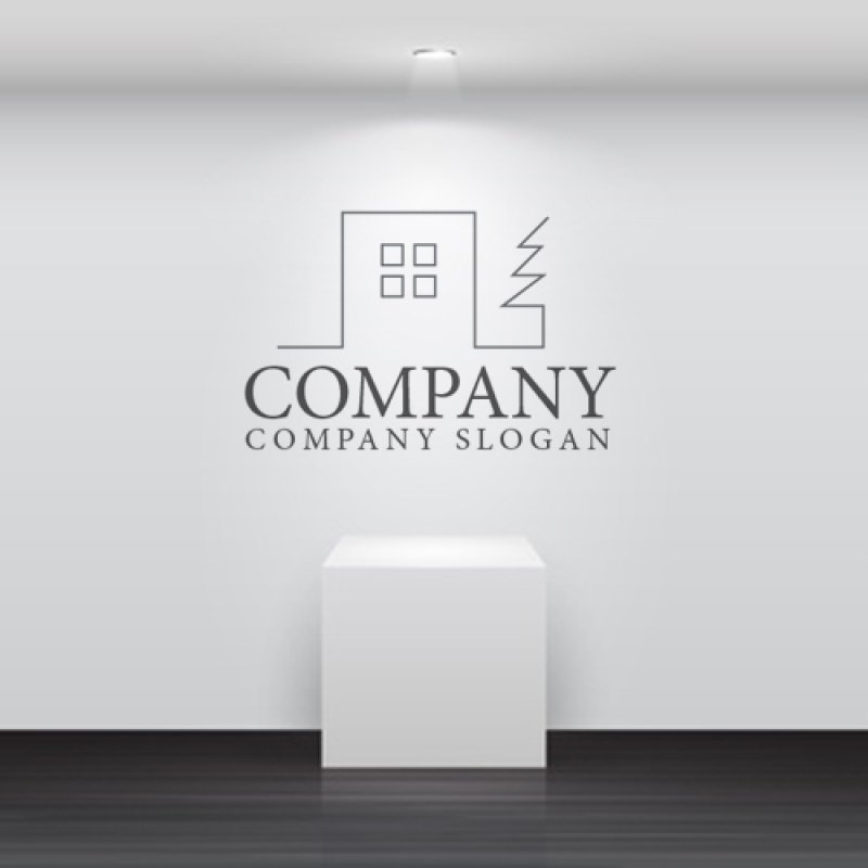 画像2: ビル・家・木・線・ロゴ・マークデザイン681 (2)