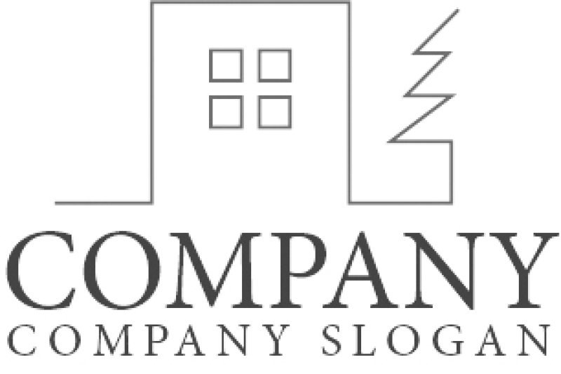 画像4: ビル・家・木・線・ロゴ・マークデザイン681 (4)