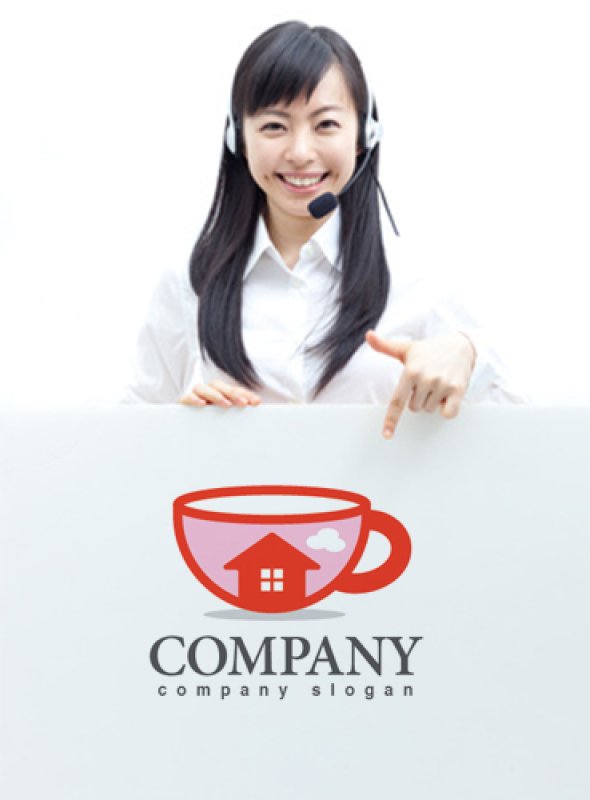 画像3: カップ・家・雲・ロゴ・マークデザイン717 (3)