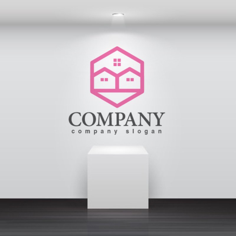 画像2: 家・窓・六角形・ロゴ・マークデザイン772 (2)