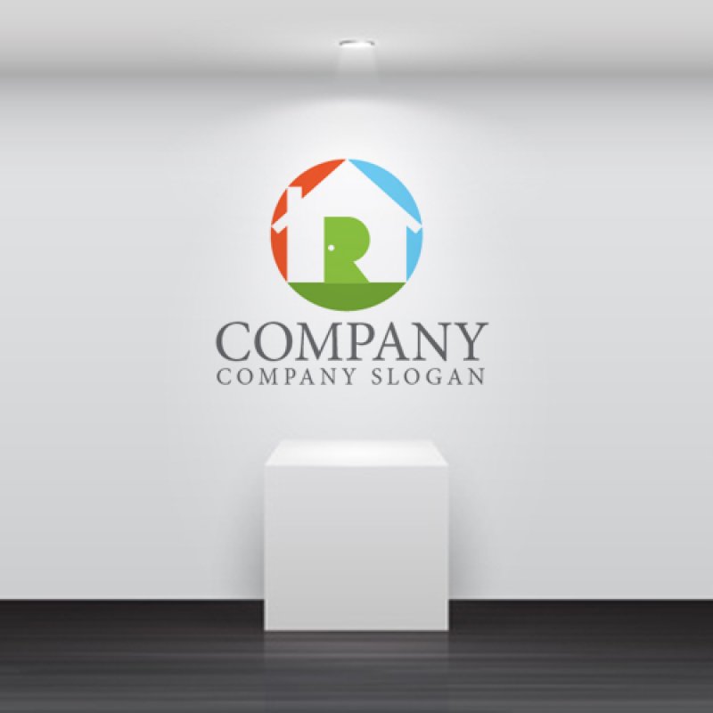 画像4: 家・R・ドア・輪・ロゴ・マークデザイン802 (4)