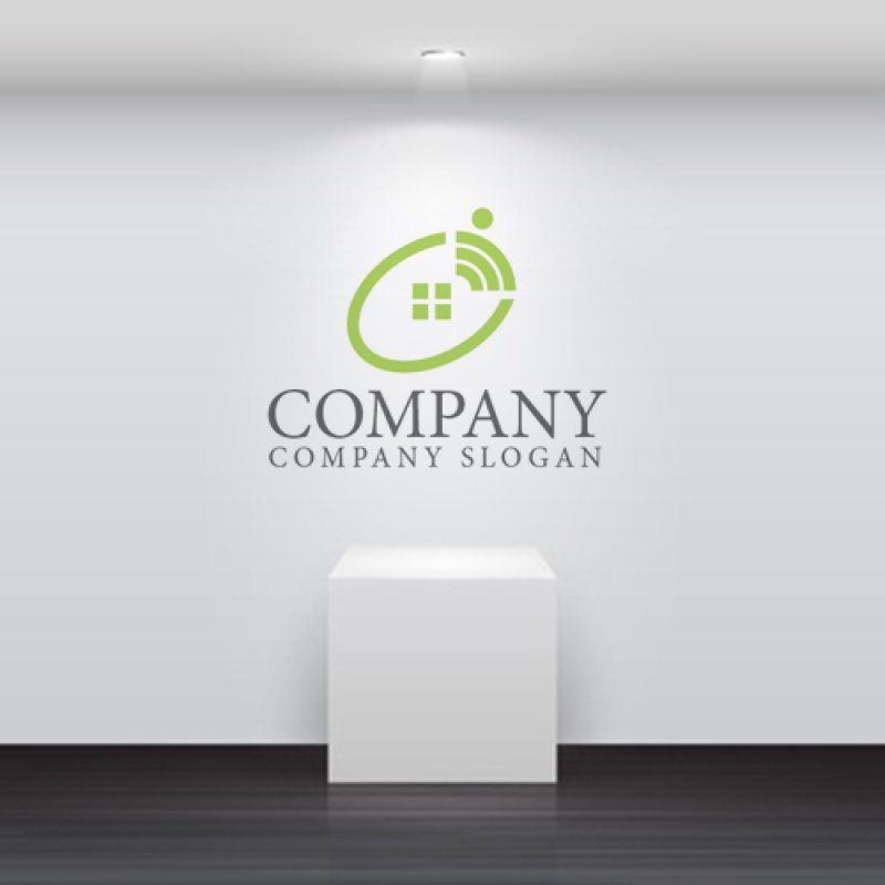 画像4: 家・人・通信・楕円・ロゴ・マークデザイン822 (4)