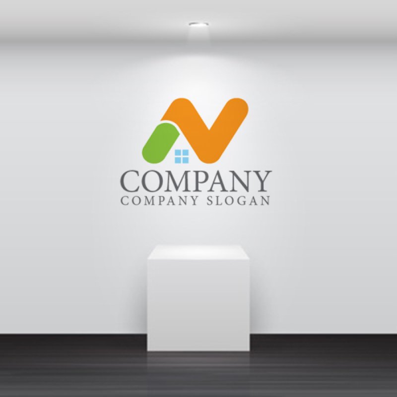 画像4: 家・N・屋根・アルファベット・ロゴ・マークデザイン881 (4)
