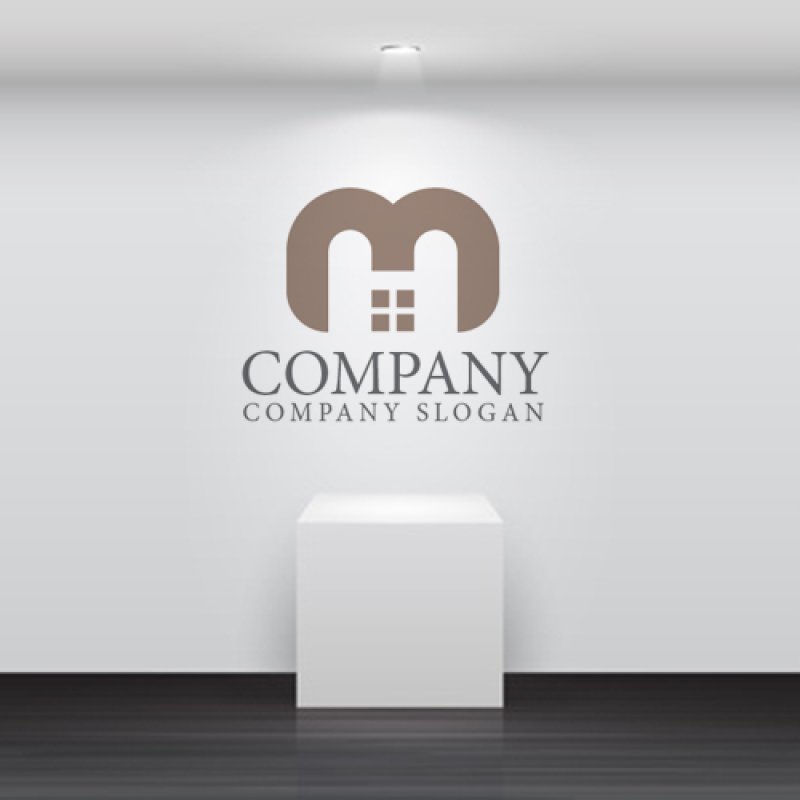 画像4: 家・M・窓・アルファベット・ロゴ・マークデザイン895 (4)