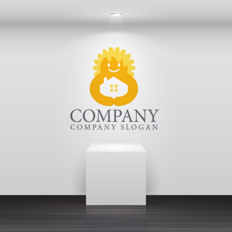 画像4: 太陽・家・人・ロゴ・マークデザイン913 (4)