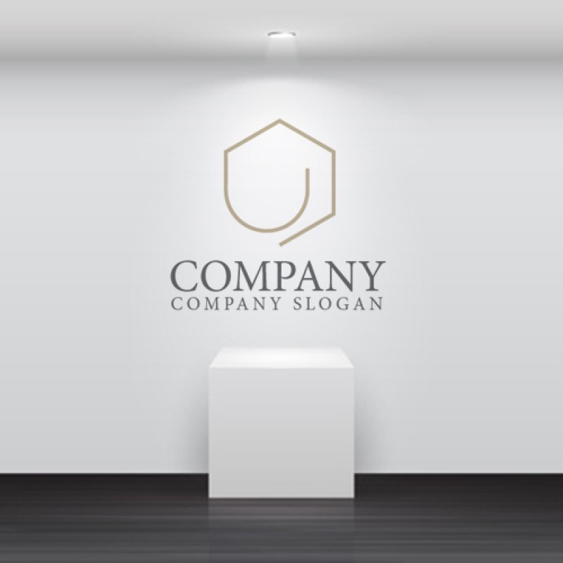 画像4: 家・U・六角形・アルファベット・ロゴ・マークデザイン915 (4)