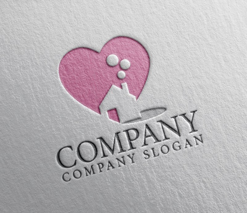 画像2: 家・ハート・煙突・煙・ロゴ・マークデザイン953 (2)