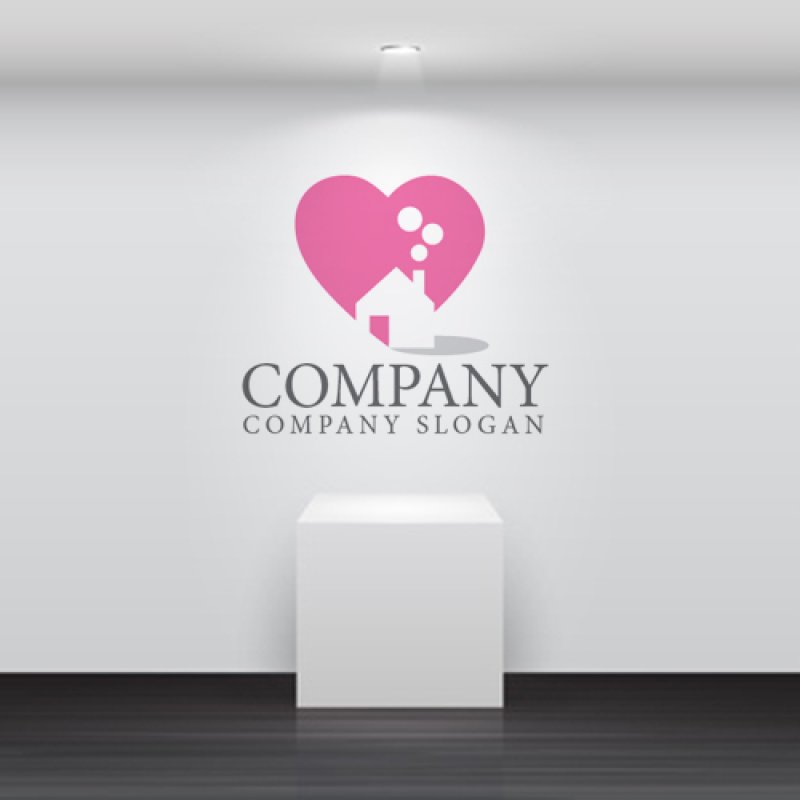 画像5: 家・ハート・煙突・煙・ロゴ・マークデザイン953 (5)