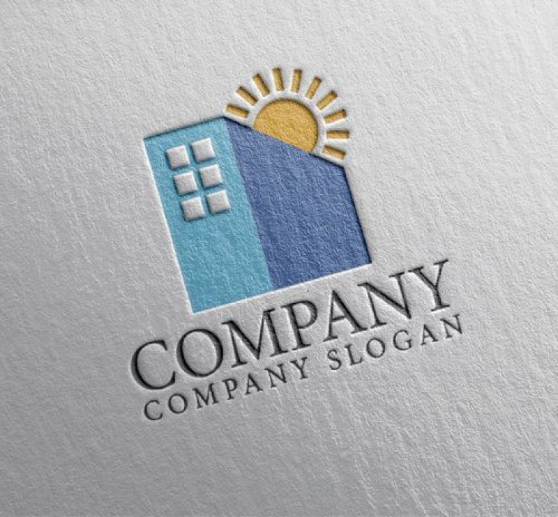 画像2: ビル・太陽・窓・ロゴ・マークデザイン983 (2)