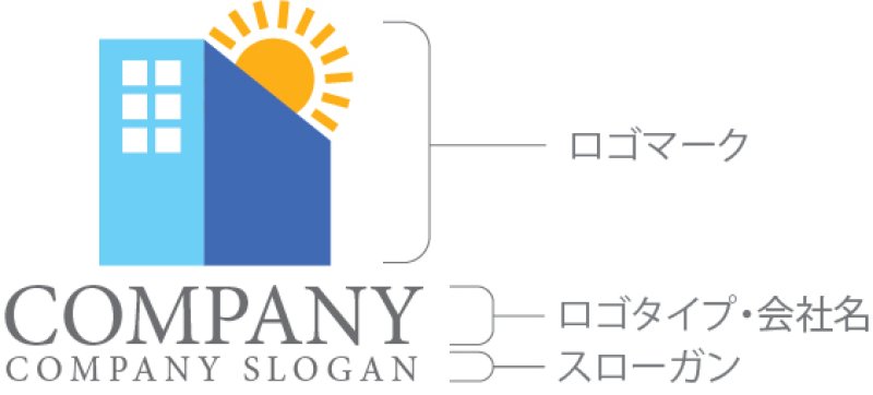 画像10: ビル・太陽・窓・ロゴ・マークデザイン983 (10)
