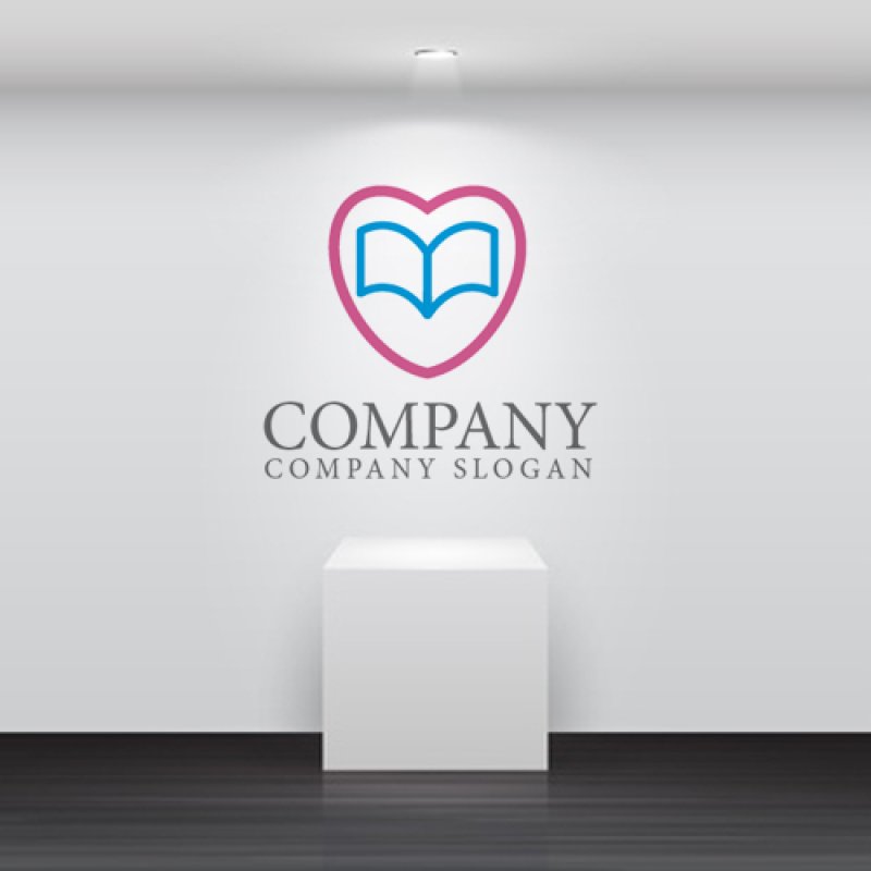 画像2: ハート・本・ロゴ・マークデザイン028 (2)