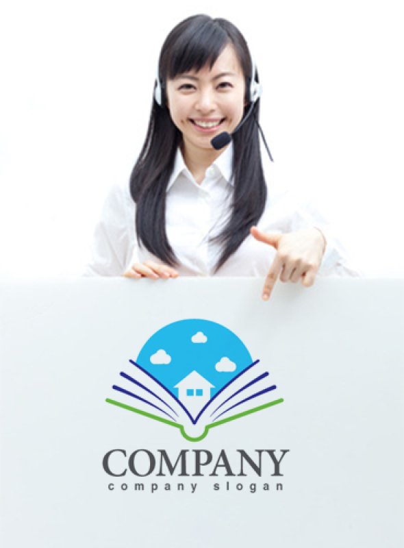 画像3: 本・空・家・雲・ロゴ・マークデザイン055 (3)