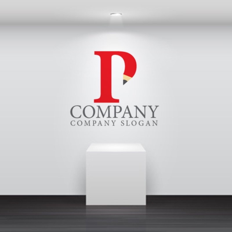 画像4: 鉛筆・P・アルファベット・ロゴ・マークデザイン078 (4)