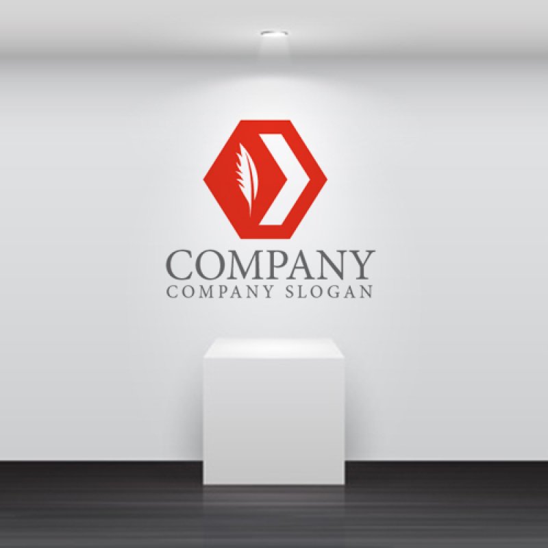 画像4: 本・羽・六角形・ロゴ・マークデザイン079 (4)