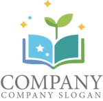 画像1: 本・葉・星・夢・ロゴ・マークデザイン089 (1)