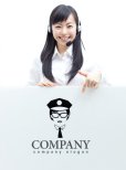 画像3: 顔・婦人警官・似顔絵・メガネ・ロゴ・マークデザインKO763 (3)