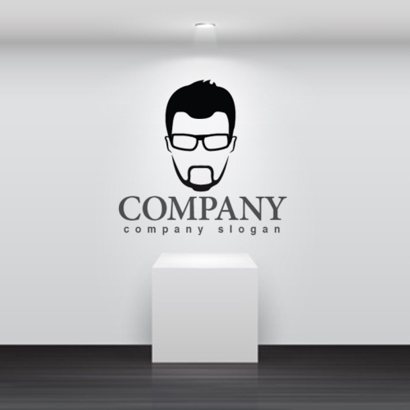 画像2: 顔・似顔絵・メガネ・髭・ロゴ・マークデザインKO772 (2)