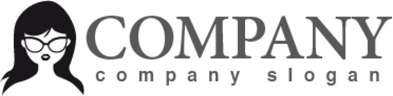 画像4: 顔・似顔絵・メガネ・ロングヘアー・ロゴ・マークデザインKO773 (4)