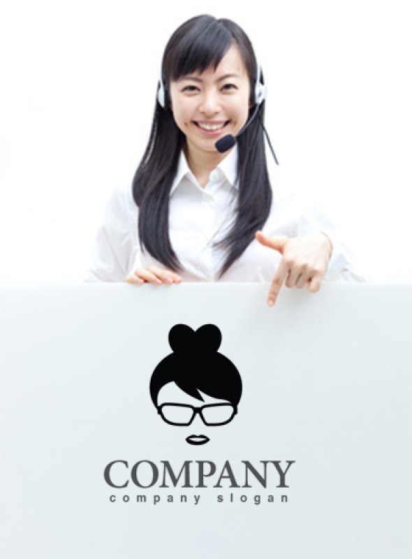 画像3: 顔・似顔絵・メガネ・ハート・ロゴ・マークデザインKO774 (3)