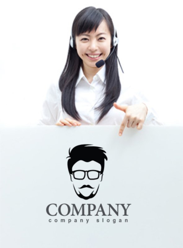 画像3: 顔・似顔絵・髭・メガネ・ロゴ・マークデザインKO776 (3)