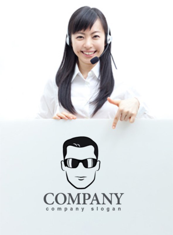 画像3: 顔・似顔絵・サングラス・ロゴ・マークデザインKO777 (3)