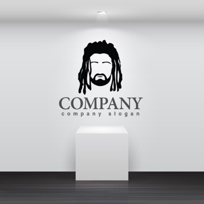 画像2: 顔・似顔絵・髭・ラスタヘア・ロゴ・マークデザインKO784 (2)