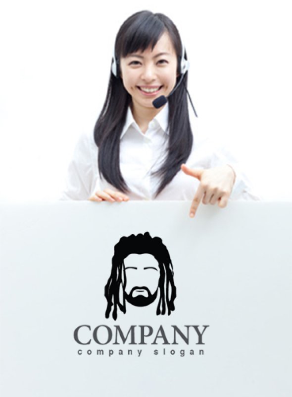 画像3: 顔・似顔絵・髭・ラスタヘア・ロゴ・マークデザインKO784 (3)