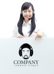 画像3: 顔・似顔絵・髭・ヘッドフォン・ロゴ・マークデザインKO785 (3)