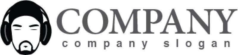 画像4: 顔・似顔絵・髭・ヘッドフォン・ロゴ・マークデザインKO785 (4)