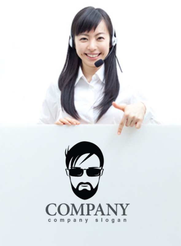 画像3: 顔・似顔絵・サングラス・髭・ロゴ・マークデザインKO793 (3)