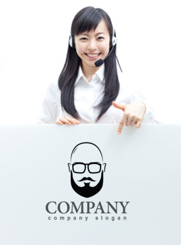 画像3: 顔・似顔絵・メガネ・ロゴ・マークデザインKO797 (3)