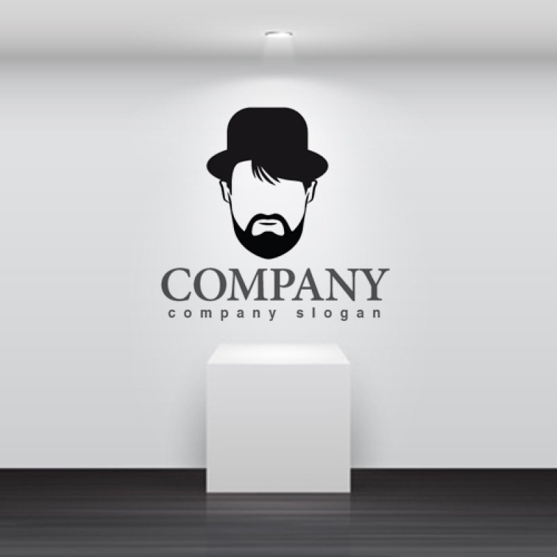 画像2: 顔・似顔絵・帽子・髭・ロゴ・マークデザインKO799 (2)