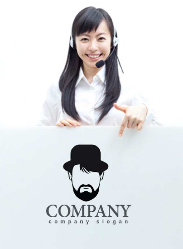 画像3: 顔・似顔絵・帽子・髭・ロゴ・マークデザインKO799 (3)