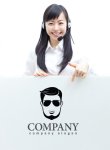 画像3: 顔・似顔絵・サングラス・髭・ロゴ・マークデザインKO800 (3)