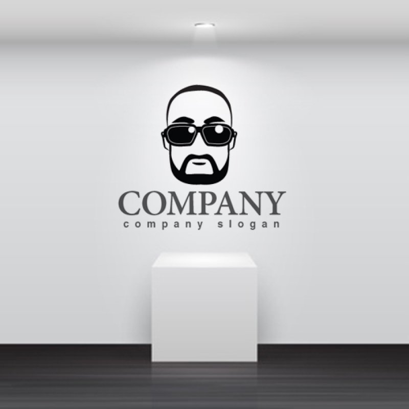 画像2: 顔・似顔絵・サングラス・髭・ロゴ・マークデザインKO803 (2)