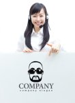 画像3: 顔・似顔絵・サングラス・髭・ロゴ・マークデザインKO803 (3)