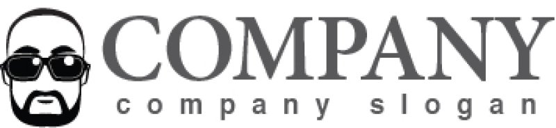 画像4: 顔・似顔絵・サングラス・髭・ロゴ・マークデザインKO803 (4)