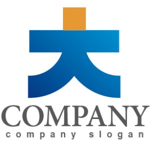 ロゴ作成サンプルです 大 人 漢字 グラデーション ロゴ マークデザイン059をイメージしたロゴデザインです