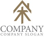 画像1: 木・漢字・家・ロゴ・マークデザイン139 (1)