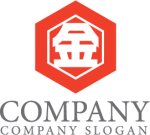 画像1: 金・漢字・六角形・ロゴ・マークデザイン195 (1)