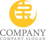 画像1: 宝・漢字・月・輪・ロゴ・マークデザイン196 (1)