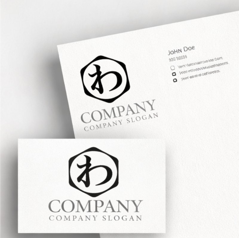 画像3: わ・六角形・ひらがな・ロゴ・マークデザイン202 (3)