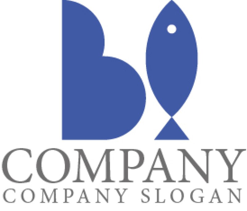 画像1: 魚・B・和風・漢字・ロゴ・マークデザイン211 (1)