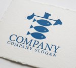 画像2: 魚・ウ冠・和風・漢字・ロゴ・マークデザイン212 (2)