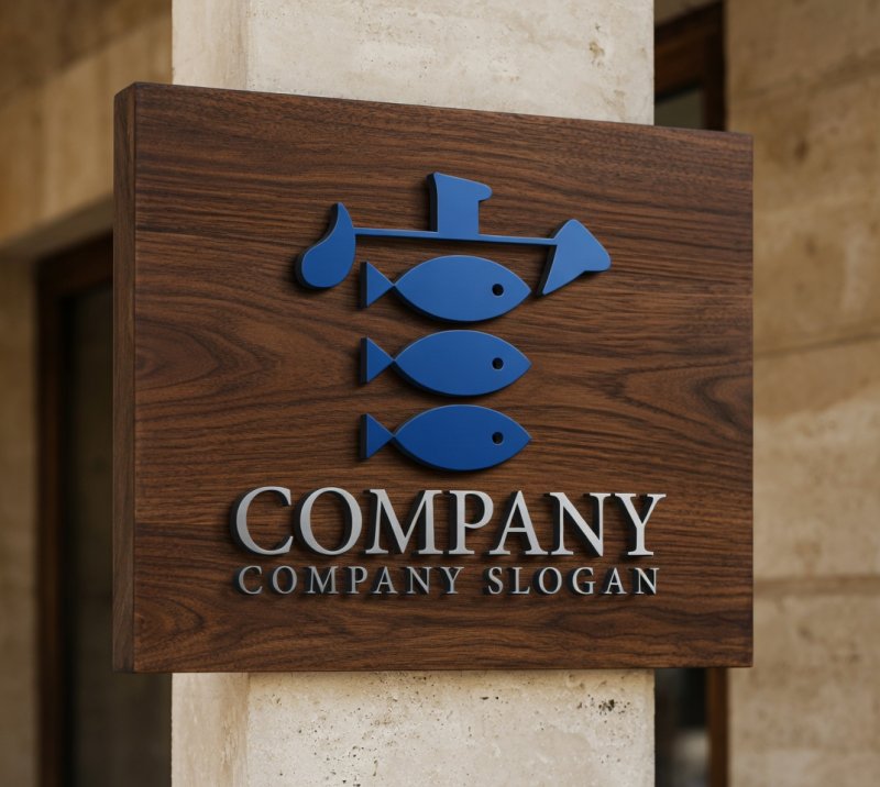 画像3: 魚・ウ冠・和風・漢字・ロゴ・マークデザイン212 (3)