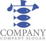 画像1: 魚・ウ冠・和風・漢字・ロゴ・マークデザイン212 (1)