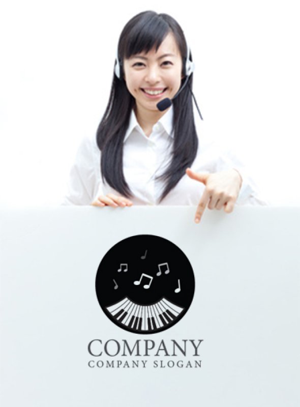 画像3: ピアノ・音符・ロゴ・マークデザイン013 (3)