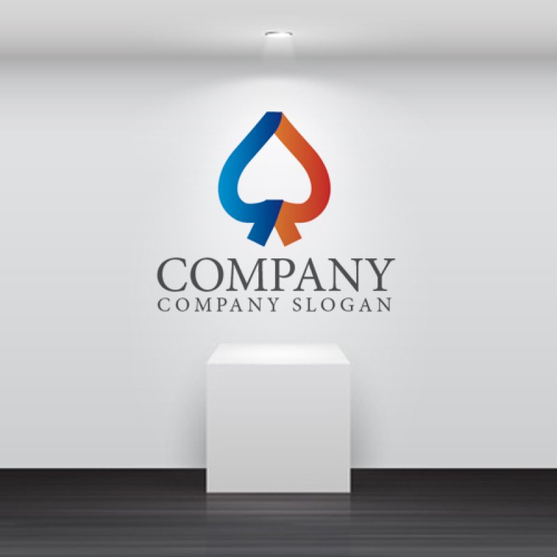 画像2: スペード・リボン・葉・ロゴ・マークデザイン121 (2)